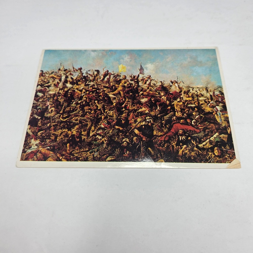 Vintage Custers Last Stand Postcard Edgar Paxson 1899 Art Buffalo Bill Center WY